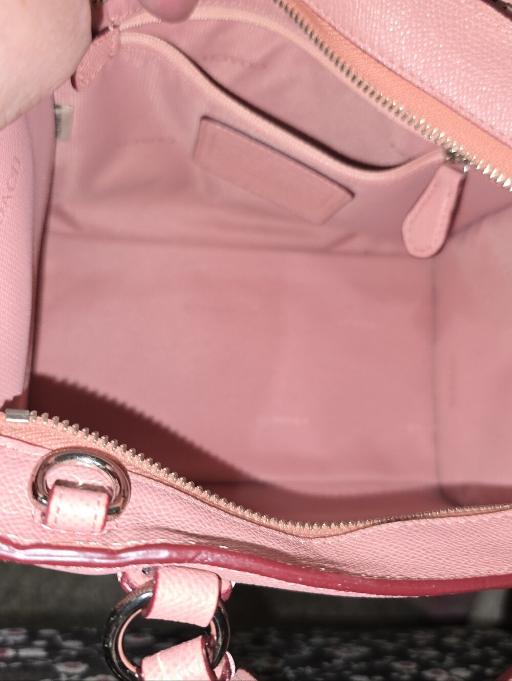 Coach Pink Leather Tote with Matching Wallet Silver Hardware - Picture 3 of 13